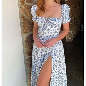 COPY - Cottagecore puff sleeve floral maxi dress